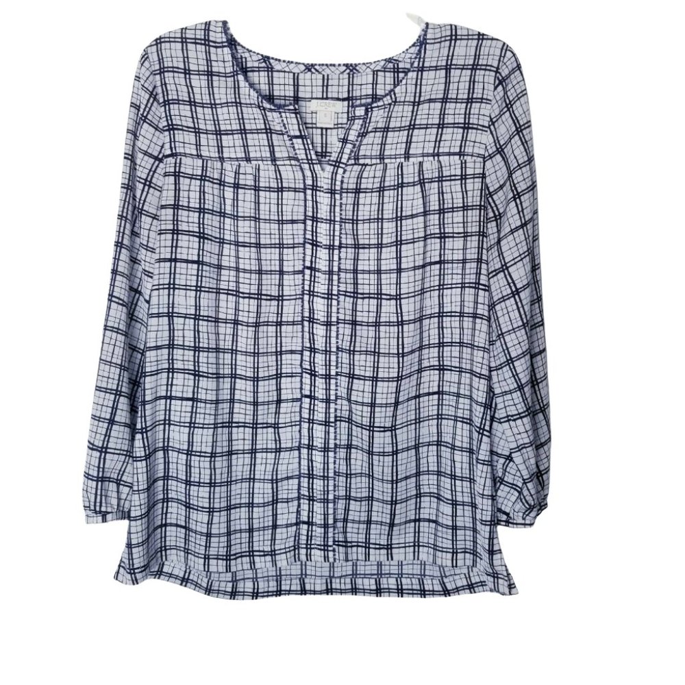 J. Crew Windowpane Blouse Women Size Small Style B5948